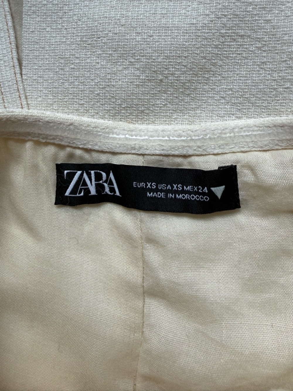 Zara Linen Blend Strapless Midi Dress Cream Ivory Minimalist XS - Picture 6 of 6